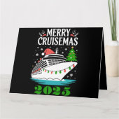 オリジナルデザイン メリークルスマス クルーズ船 家族 カード (正面)
