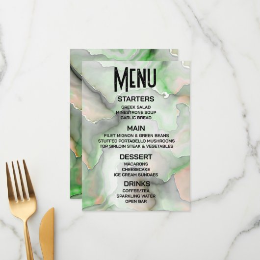 オリジナルデザイン - ライトグリーンマーブルを作成 メニュー (正面/裏面インサイチュ)
