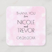 オリジナルデザイン - ライトピンク ボケハート ありがとう エンクロージャーカード (正面)