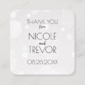 オリジナルデザイン - 白いボケハートの感謝 エンクロージャーカード (正面)