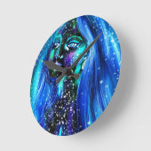 オリジナルデジタルアートウォールクロック、8"円形アクリル ラウンド壁時計 (傾斜)