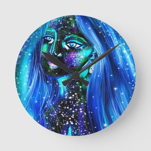 オリジナルデジタルアートウォールクロック、8"円形アクリル ラウンド壁時計 (正面)