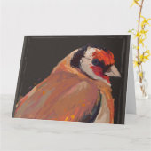 オリジナルデジ絵を描タル金ゴールドフィンチ カード (黄色い花)