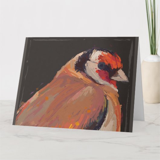 オリジナルデジ絵を描タル金ゴールドフィンチ カード (正面)