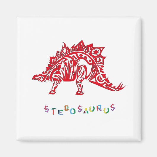 オリジナルトバルスタイルデザインステゴサウルスウィズネーム マグネット (正面)