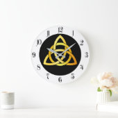 オリジナルトリケトラ円ケルト結び目模様アイルランド金ゴールド ラージ壁時計 (ホーム)