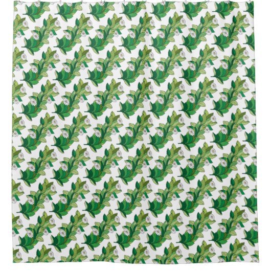 オリジナルトレンディー花カモミール花柄 シャワーカーテン (正面)