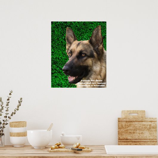 オリジナルドッグフォトポスター - あなただけのペットの思い出 ポスター (キッチン)