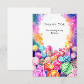 オリジナルドリーミーキャンディランド誕生日 サンキューカード (正面/裏面)