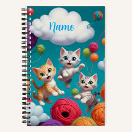 オリジナルネームの子猫たちと糸 ノートブック