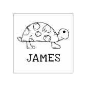 オリジナルネームサイン付きカメのゴムスタンプ ラバースタンプ (インプリント)