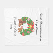 オリジナルネーム かわいい＆おもしろい クリスマスケットン フリースブランケット (正面(横))