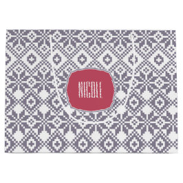 オリジナルネーム クリスマス ノルディック スノーフレーク パターン ラージペーパーバッグ