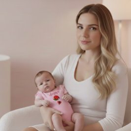 オリジナルネーム レディバグ ピンク ベビー ボディスーツ