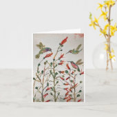 オリジナルハミングバードアートオンカ空白のード カード (黄色い花)