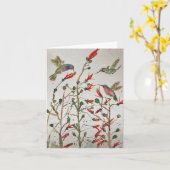 オリジナルハミングバードアートオンカ空白のード カード (黄色い花)