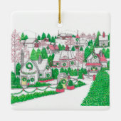 オリジナルハンドドロードクリスマスビレッジオーナメント セラミックオーナメント (裏面)