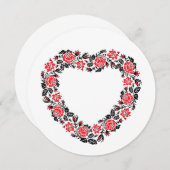 オリジナルハートの赤薔薇の十字縫い (正面/裏面)