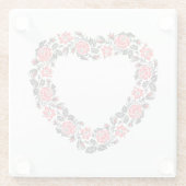 オリジナルハートの赤薔薇の十字縫い ガラスコースター (裏面)