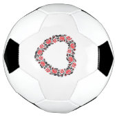 オリジナルハートの赤薔薇の十字縫い サッカーボール (回転)