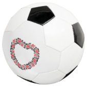 オリジナルハートの赤薔薇の十字縫い サッカーボール (3/4)