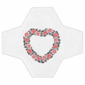 オリジナルハートの赤薔薇の十字縫い サッカーボール (フラット)