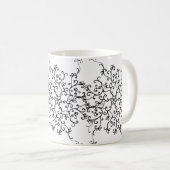 オリジナルハ色彩の鮮やかンドブラック&ホワイト コーヒーマグカップ (正面右)