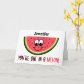 オリジナルバレンタインカード あなたはひとりだけの特別なメロン  カード (黄色い花)