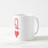 オリジナルバレンタインデイクイーンオブハートシンボル コーヒーマグカップ (正面右)