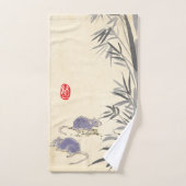 オリジナルバンブーラッ絵画トの中国の年〔占星術の〕十二宮図B バスタオルセット (ハンドタオル)