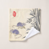 オリジナルバンブーラッ絵画トの中国の年〔占星術の〕十二宮図B バスタオルセット (ウォッシュタオル)