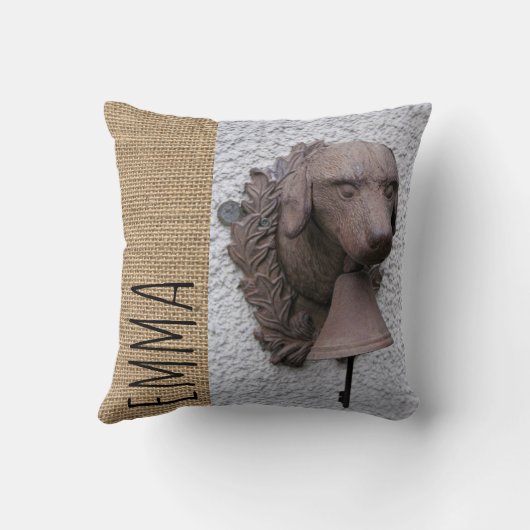 オリジナルパーソナライズされたスクエアピロードッグ2018年 クッション (裏面)