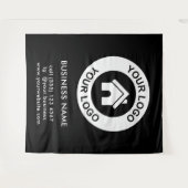 オリジナルビジネスロゴとカラーバックドロップタペストリー タペストリー (正面(横))