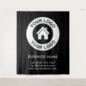 オリジナルビジネスロゴとカラーバックドロップタペストリー タペストリー (正面)