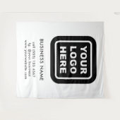 オリジナルビジネスロゴとカラーバックドロップタペストリー タペストリー (正面(横))