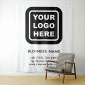 オリジナルビジネスロゴとカラーバックドロップタペストリー タペストリー (インサイチュ)