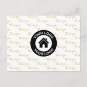 オリジナルビジネスロゴとメッセージのサンキューポストカード ポストカード (正面)