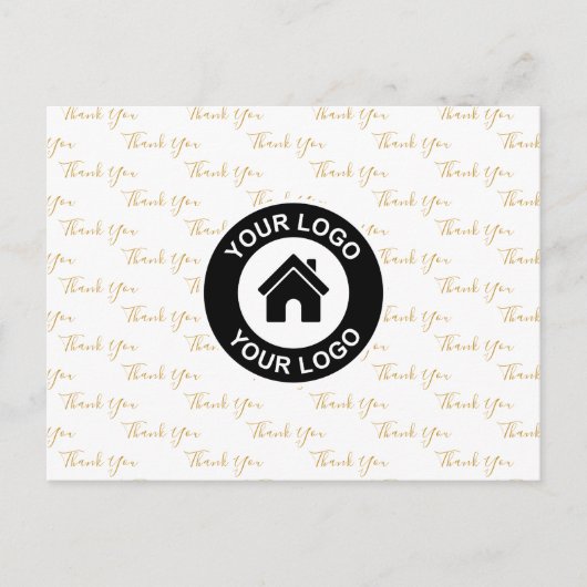 オリジナルビジネスロゴとメッセージのサンキューポストカード ポストカード (正面)