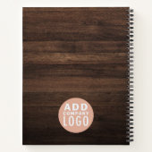 オリジナルビジネスロゴの木目調デザイン ノートブック (裏面)