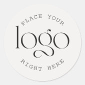 オリジナルビジネスロゴを追加 - 白 ラウンドシール (正面)