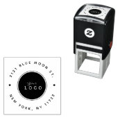 オリジナルビジネスロゴ丸型返送先住所スタンプ 自分で作成 セルフインキングスタンプ (インサイチュ)