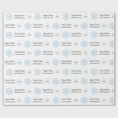 オリジナルビジネスロゴ & 雪の結晶 ホリデーシーズン 企業 ラッピングペーパー (フラット)
