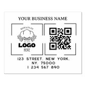 オリジナルビジネスロゴQRコード＆住所スタンプ ラバースタンプ (インプリント)