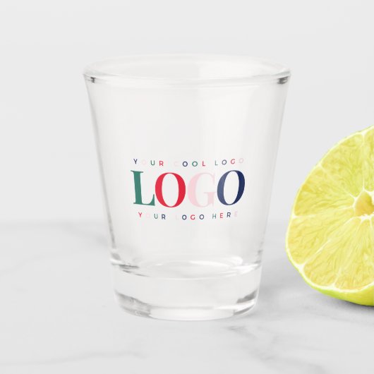 オリジナルビジネス企業レクタングルカラーロゴ ショットグラス (正面)