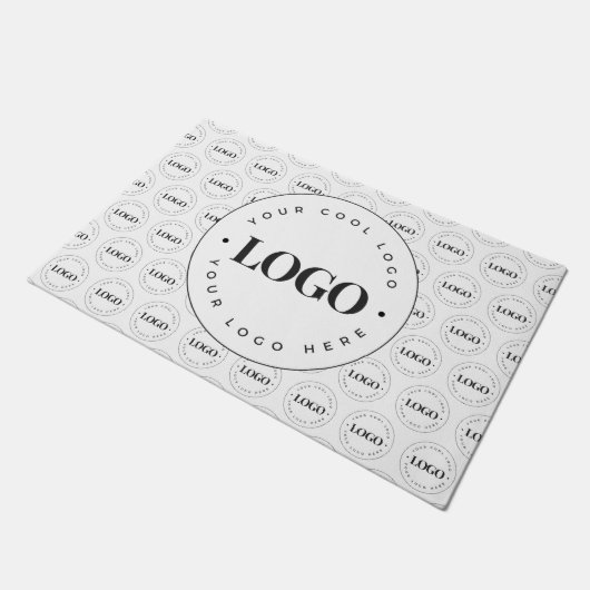 オリジナルビジネス会社ロゴ リピーティング ウェルカム ドアマット (アングル)