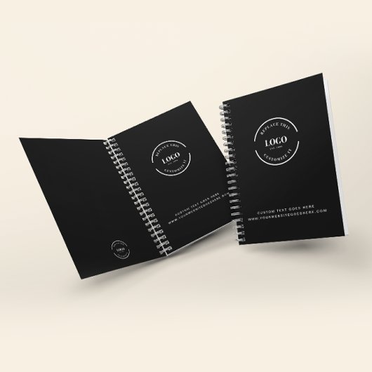 オリジナルビジネス ロゴテキスト コーポレート ブラック ミニマル ノートブック
