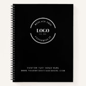 オリジナルビジネス ロゴテキスト コーポレート ブラック ミニマル ノートブック (正面)