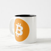 オリジナルビットコイン(BTC)ロゴ ツートーンマグカップ (正面左)