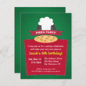 オリジナルピザを作ろう!子供の誕生日パーティー 招待状 (正面/裏面)