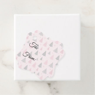 オリジナルピンクのクリスマスツリー フェイバータグ